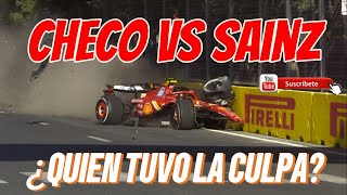 checo Pérez vs Sainz GP Bakú  F1 2024 ¿Quién tuvo la culpa [upl. by Pace]