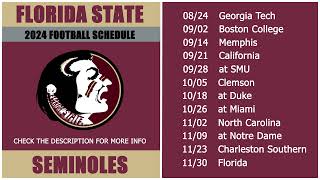 2024 Florida State Seminoles Football Schedule [upl. by Anselmi]