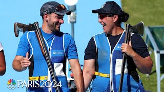 Italy edges USA to win inaugural mixed skeet shooting gold  Paris Olympics  NBC Sports [upl. by Urita]