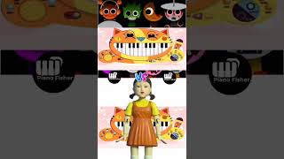 SPRUNKI Horror Theme Vs Squid Game Doll  But On Cat 😺 Piano shorts [upl. by Deckert]