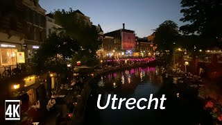 Walking Tour of Utrecht at Night  Netherlands  September 2021 4k 60fps [upl. by Ada]