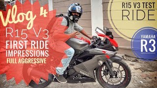 Yamaha R15 V3  First Ride Impression  Guwahati  Yamaha R3  Vlog 4 [upl. by Alamak297]