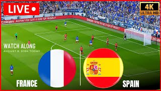 LIVE  France U23 vs Spain U23 Now  THE FINAL  Mens Football Olympics Games 2024 Simulation [upl. by Eicaj677]