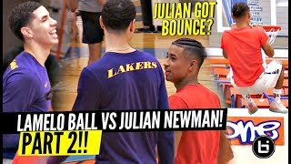 LaMelo Ball vs Julian Newman PART 2 Melo TALKIN NON STOP TRASH Julian DUNKING [upl. by Knight]