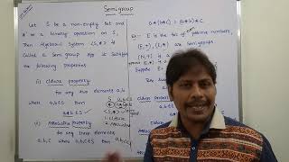 SEMIGROUP IN DISCRETE MATHEMATICS  ALGEBRAIC STRUCTURE  DISCRETE MATHEMATICS  GROUP THEORY [upl. by Enaywd]