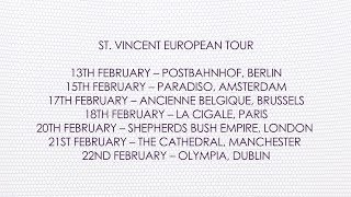 St Vincent 2014 European Tour [upl. by Chud]