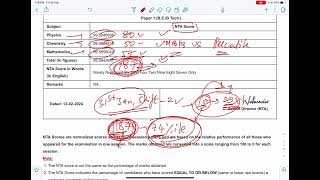 NTA Score Meaning  Discrepancy in marks and percentile🤔 All confusion clear 👍 JEE Main 2024 [upl. by Ammadas]