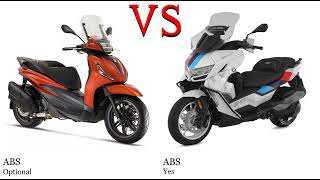 Piaggio Beverly 400 vs BMW C 400 Test specification comparison [upl. by Ahtreb]