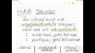 3Ath  wisunde  H11 AB  114 interval  ongelijkheidsnotatie  intervalnotatie [upl. by Nagek]