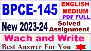 bpce 145 solved assignment 202324 in English  bpce 145 solved assignment 2024  bpce 145 english [upl. by Etnovaj]