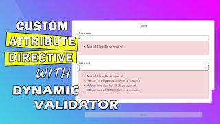 How to implement Custom Attribute Directive  With Dynamic validators  Easy Implementation [upl. by Erna]