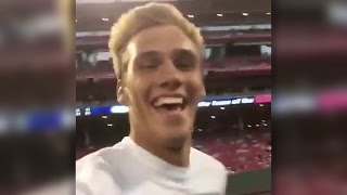 Cincinnati Reds Fan Runs On Field Escapes [upl. by Bradlee142]