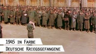 Deutsche Kriegsgefangene 1945 in Farbe [upl. by Eimam]