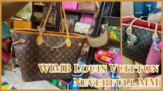 LOUIS VUITTON NEVERFULL MM  WIMB HANDBAG ESSENTIALS YOU NEED IN YOUR BAG TheCompletedLook [upl. by Anelahs]