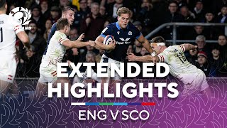 EXTENDED HIGHLIGHTS  Scotland Claim a Third Successive Calcutta Cup  England v Scotland [upl. by Huan]