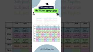 ALevel Revision Timetable for HalfTerm maths alevel alevelmaths revision studytok [upl. by Yedorb707]