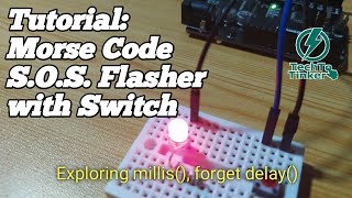 Morse Code SOS Flasher Using Millis with Switch  Arduino [upl. by Hgielac208]