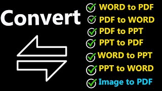 convert one file type to others file types pdf to word word to pdf pdf to ppt image to pdf [upl. by Singleton]