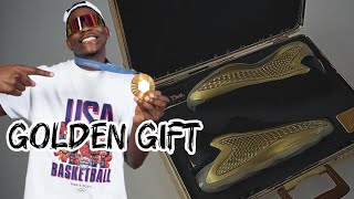 Adidas Gifts Anthony Edwards “GOLD” AE1 [upl. by Doralia975]