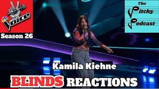 Kamila Kiehne Blind Auditions Reaction from Season 26 of NBCs The Voice [upl. by Eeresed]