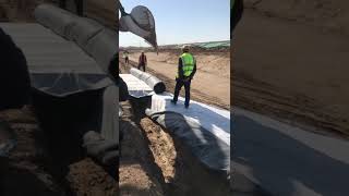 Geotextile laying construction [upl. by Paule]