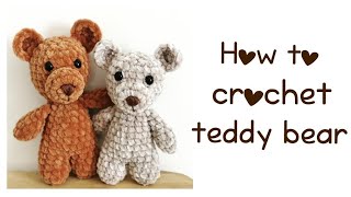 Teddy Bear Crochet Tutorial Teddybär Häkeln Anleitung Kuschelbär [upl. by Kathrine544]