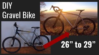 DIY Gravel Bike Cyclocross budget custom 1x11 MTB Conversion from 26quot to 29quot SENSAH SRX PRO [upl. by Tomkins93]