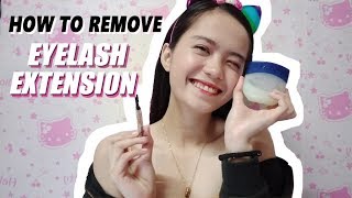 HOW TO REMOVE EYELASH EXTENSION easy amp affordable [upl. by Catherin734]