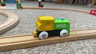 Wooden train tracks  Brio motorised train vs brio track and accessories [upl. by Kwabena]