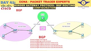 CCNA DAY 41 Border Gateway Protocol BGP Configuration Using Packet Tracer  How to configure BGP [upl. by Beekman621]