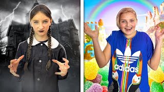 CZARNY KONTRA WIELOKOLOROWY 🌈🕷️ Wednesday nie lubi już czerni  Miss Nicole Polish [upl. by Feilak953]