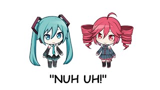 Miku Vs Teto quotNuh Uhquot Goofy Insult Battle [upl. by Assiren331]