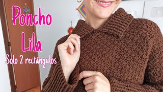 Poncho Lila 🥰 hecho con dos rectángulos [upl. by Anaerda]