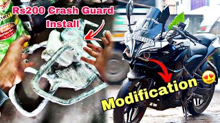 Rs200 Crash Guard Full Installation😍 Trip K Liye Modification Start 😎  Toton Vlogs [upl. by Lamphere68]