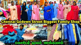 Biggest Family Textiles Shop Chennai Godown Street 👌👌 Sarees Kurtis Kids Dress madras vlogger [upl. by Eimrots231]