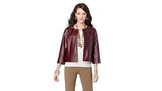 MarlaWynne Faux Leather Collarless Box Jacket [upl. by Garrek]