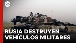 GUERRA RUSIA  UCRANIA  Las tropas de Putin destruyen vehículos militares [upl. by Fernand]