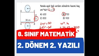 8 Sınıf Matematik 2 Dönem 2 Yazılı Soruları [upl. by Brett]