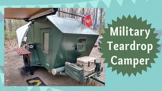 Check Out This Military Themed Home Built Teardrop Camper DIY [upl. by Balfore]