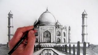 How to Draw the Taj Mahal Narrated Step by Step [upl. by Odlaner]