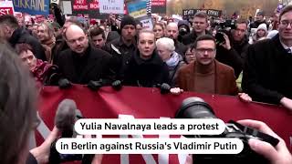 Yulia Navalnaya leads protest against Russias Putin in Berlin  REUTERS [upl. by Warrenne]