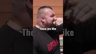 Eddie Hall Freaks Out Over Donuts donuts [upl. by Aisatnaf968]