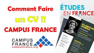 Comment faire un CV pour CAMPUS FRANCE [upl. by Alvan314]