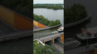 Boat spotting in the Veluwemeer Aquaduct 33 shorts engineering netherlands boating [upl. by Htir]