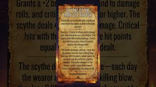 Scythe of the Harvest Reaper Magic Item dnd dungeonsanddragons foryou gaming [upl. by Einafets839]