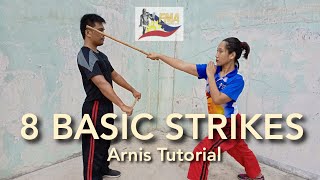 8 Basic Strikes  Arnis Tutorial [upl. by Saxena]