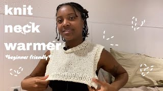 How To Knit a Neck Warmer verbal walkthrough tutorial [upl. by Perrine]