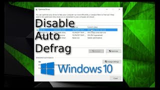 Disable Automatic Defrag Windows 10 [upl. by Fenelia]