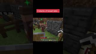 Villager breeding minecraft bedrockedition villager villagerbreeding bread fyp viral [upl. by Wini]