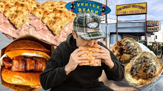 VENICE BEACH FOOD TOUR CHEESESTEAK ALL ANTICO VINAIO EGGSLUT SOFT SERVE CHURROS [upl. by Sola]